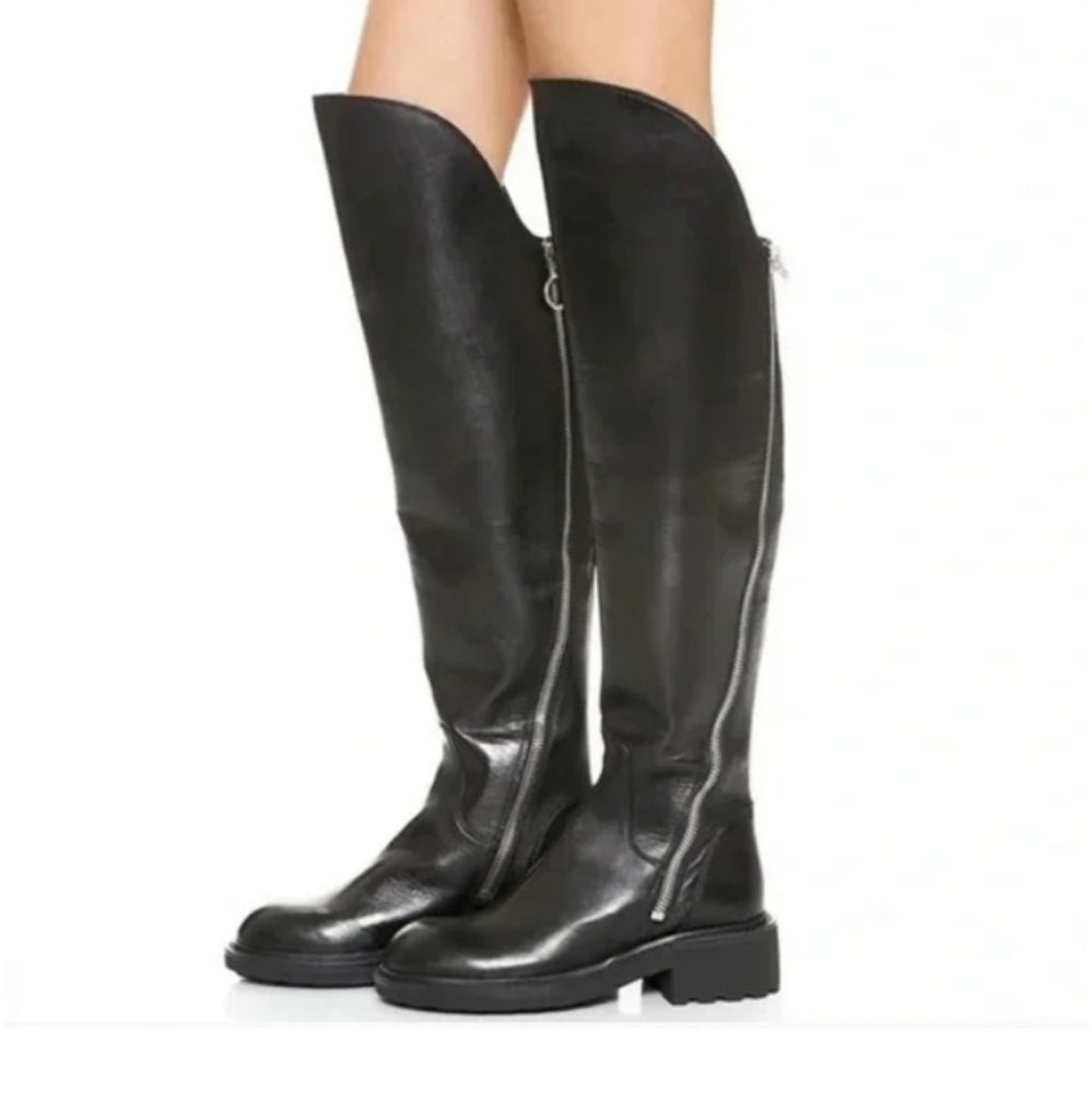 ASH Seven Leather Over The knee Zippered Boots-size 6